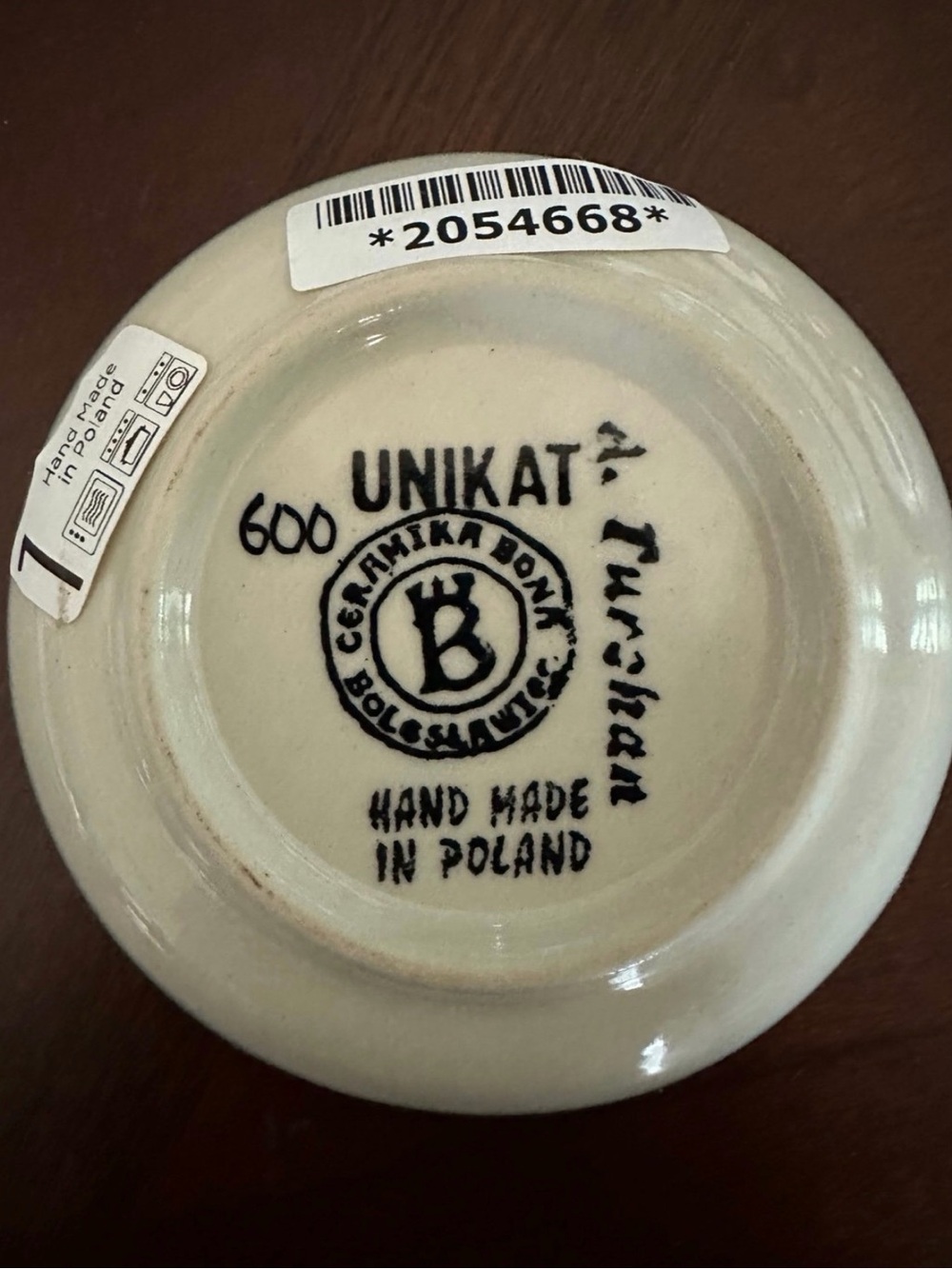 POLISH POTTERY 4" PLATE I'M A POLISH POTTERY ADDICT NWT - Picture 2 of 2